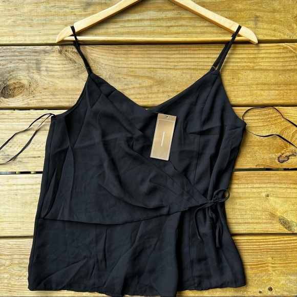 Lily white Francesca’s black side tie skinny strap tank top - women’s medium - Picture 5 of 8